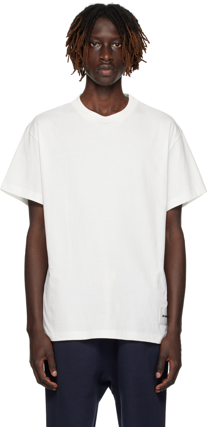 Shop Jil Sander 3-pack White T-shirts In 100 - White