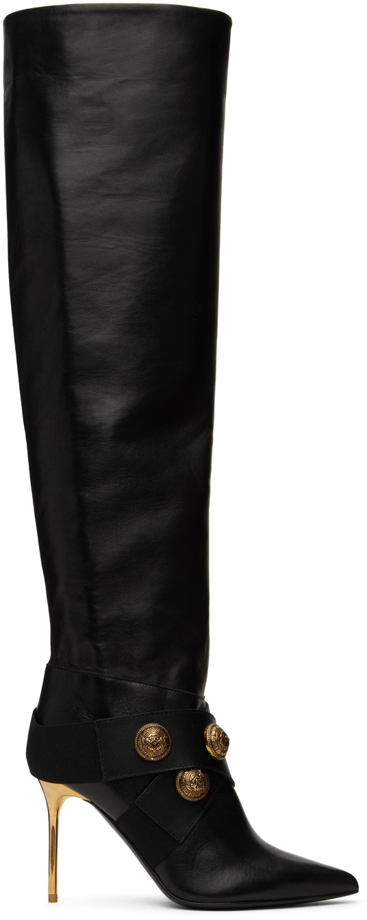 Shop Balmain Black Alma Boots In 0pa Noir