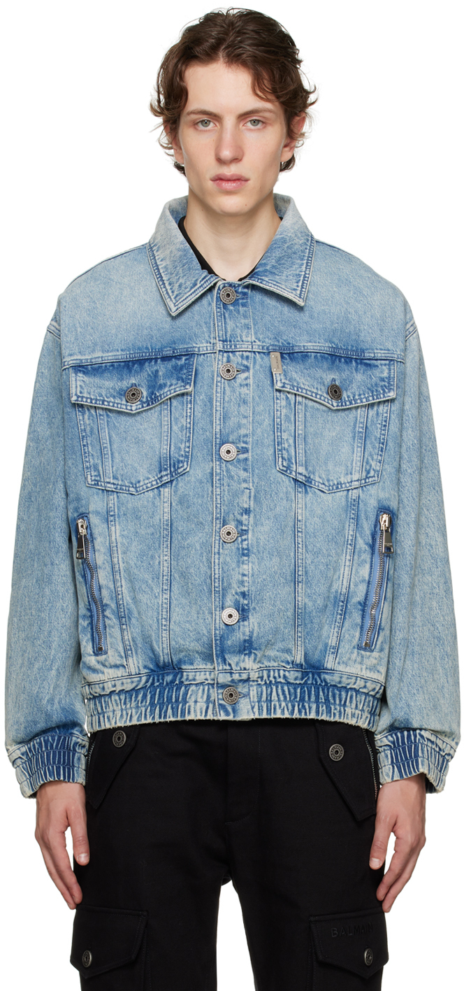 Blue Monogram denim jacket, Balmain