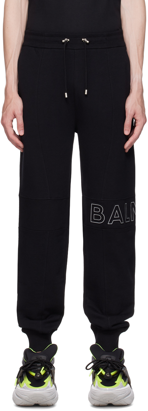 Balmain Logo Embossed Sweatpants In Black