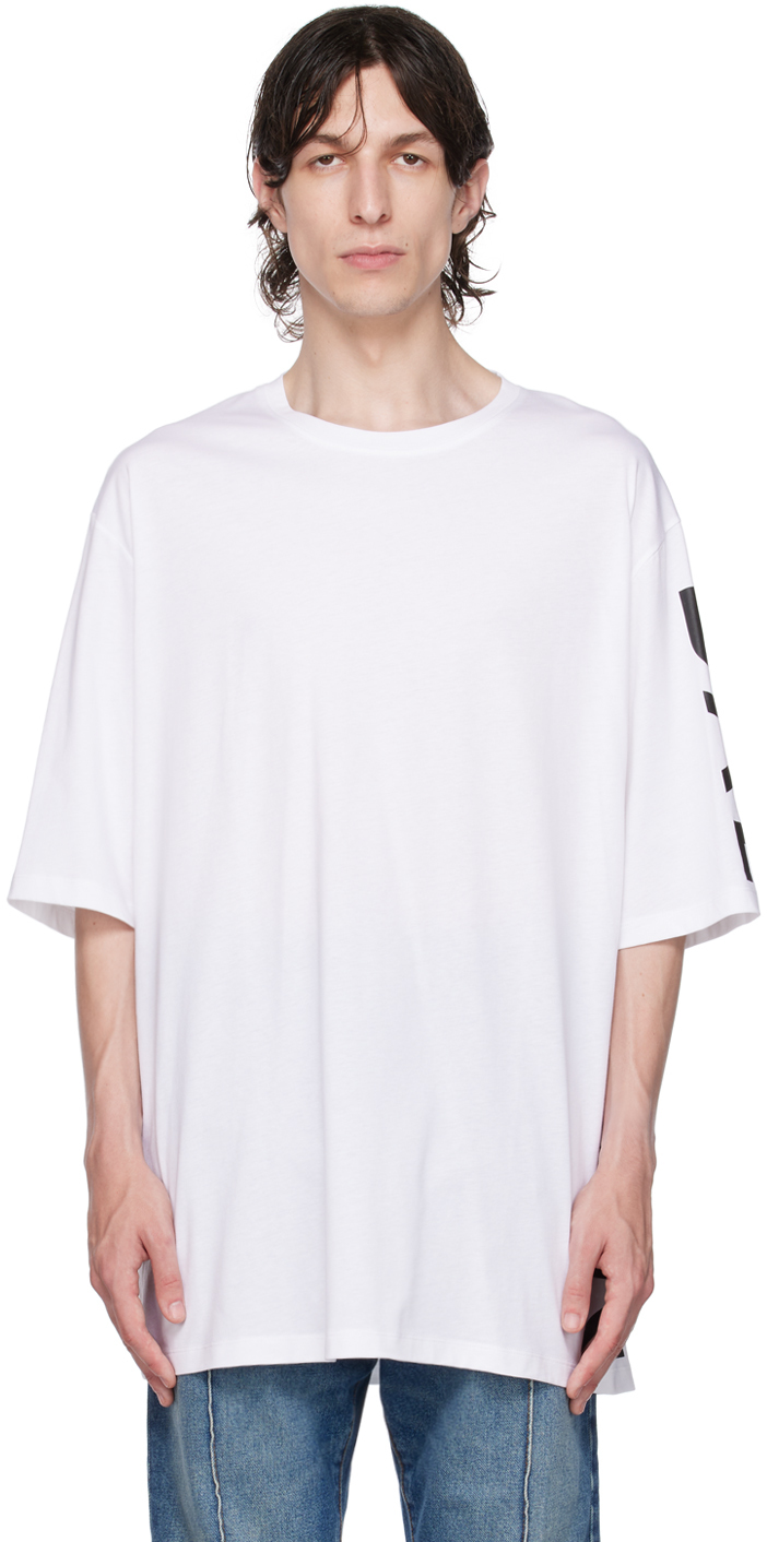 White Printed T-Shirt by Balmain on Sale