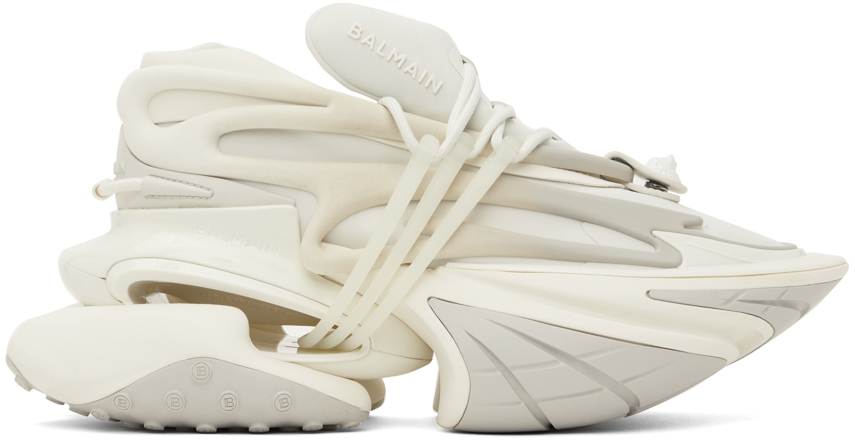 Shop Balmain White Unicorn Sneakers In 0fa Blanc