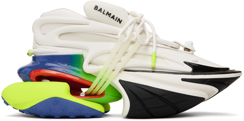 Balmain White & Multicolor Unicorn Sneakers