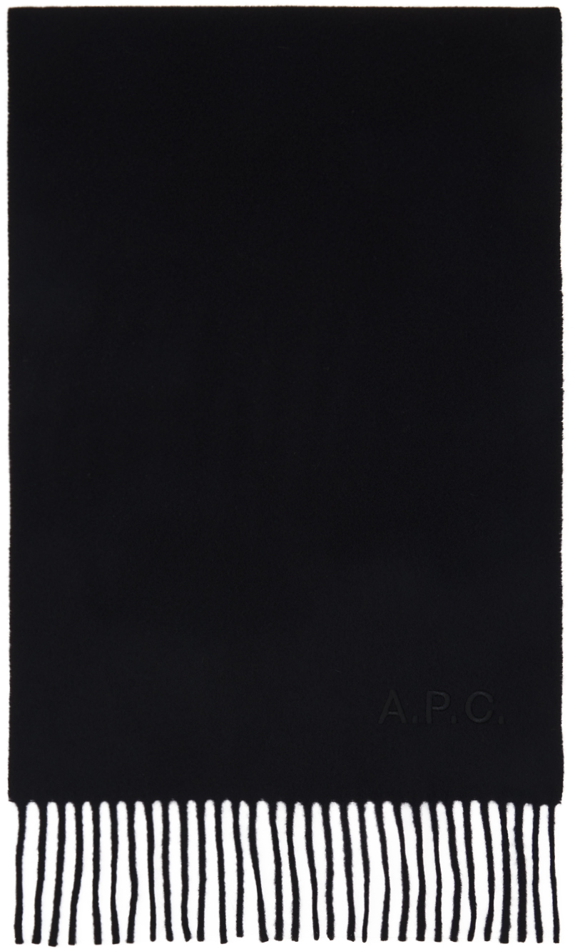 Apc Embroidered Ambroise Scarf In Lzz Black