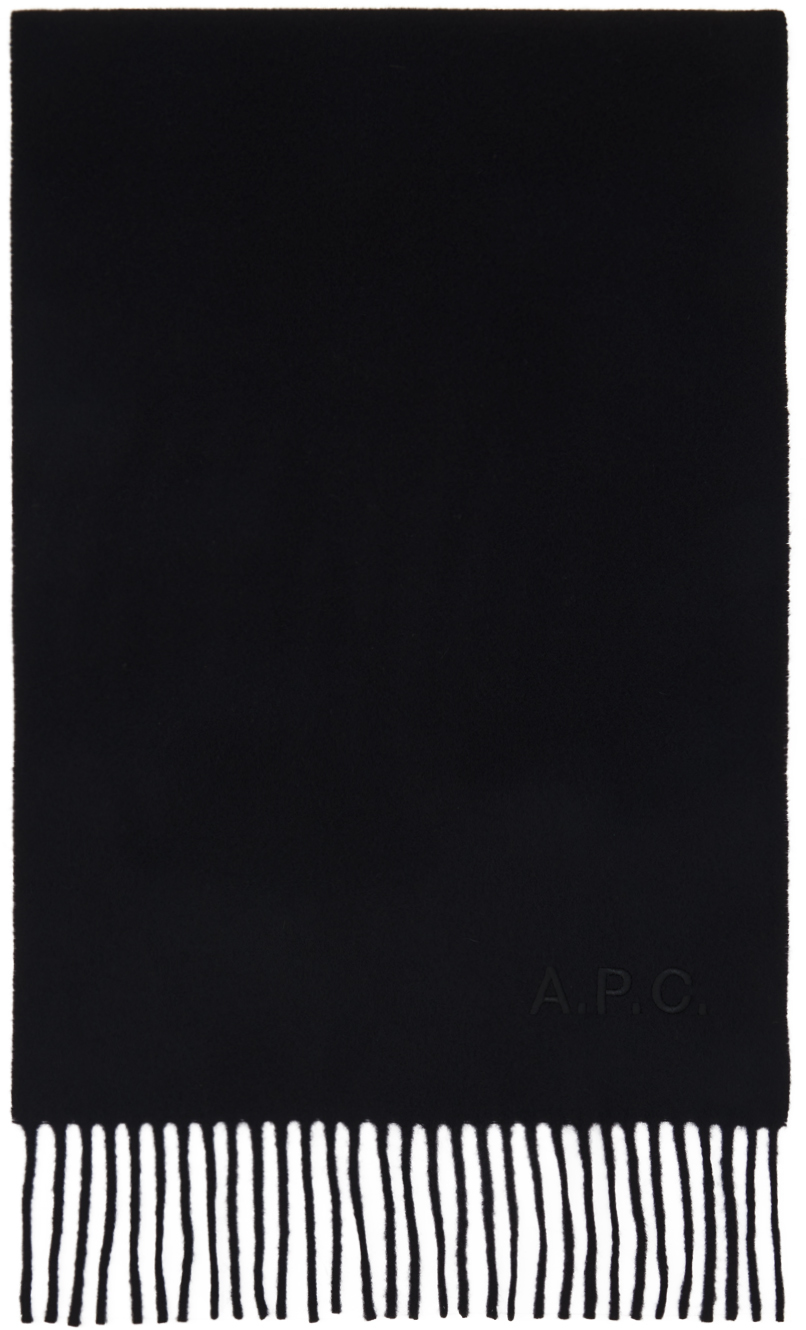 A.P.C. Grey Ambroise Embroidered Scarf | Smart Closet