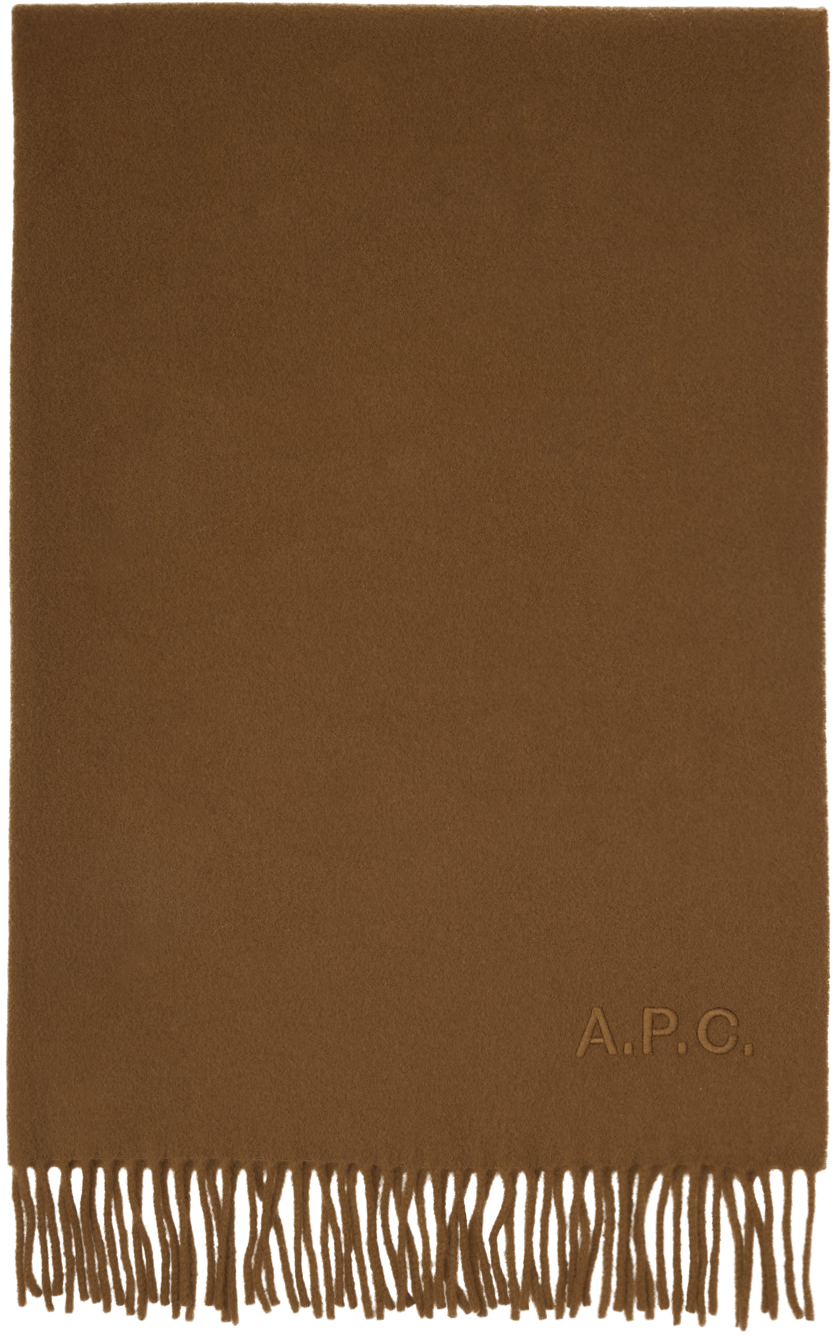 Apc Brown Ambroise Scarf In Cac Icy Brown