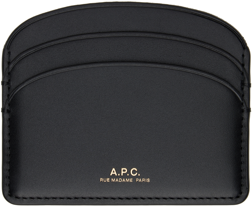 Black Demi-Lune Card Holder by A.P.C. on Sale