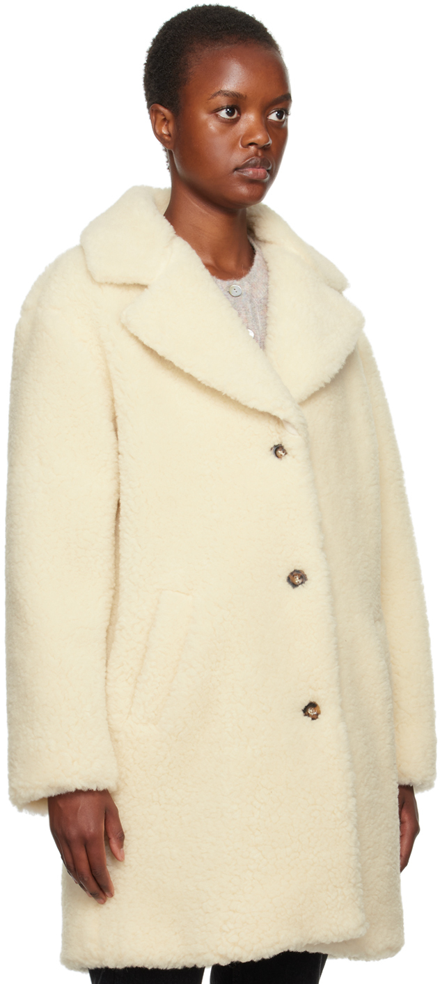 Apc White Nicolette Coat In Aad Ecru
