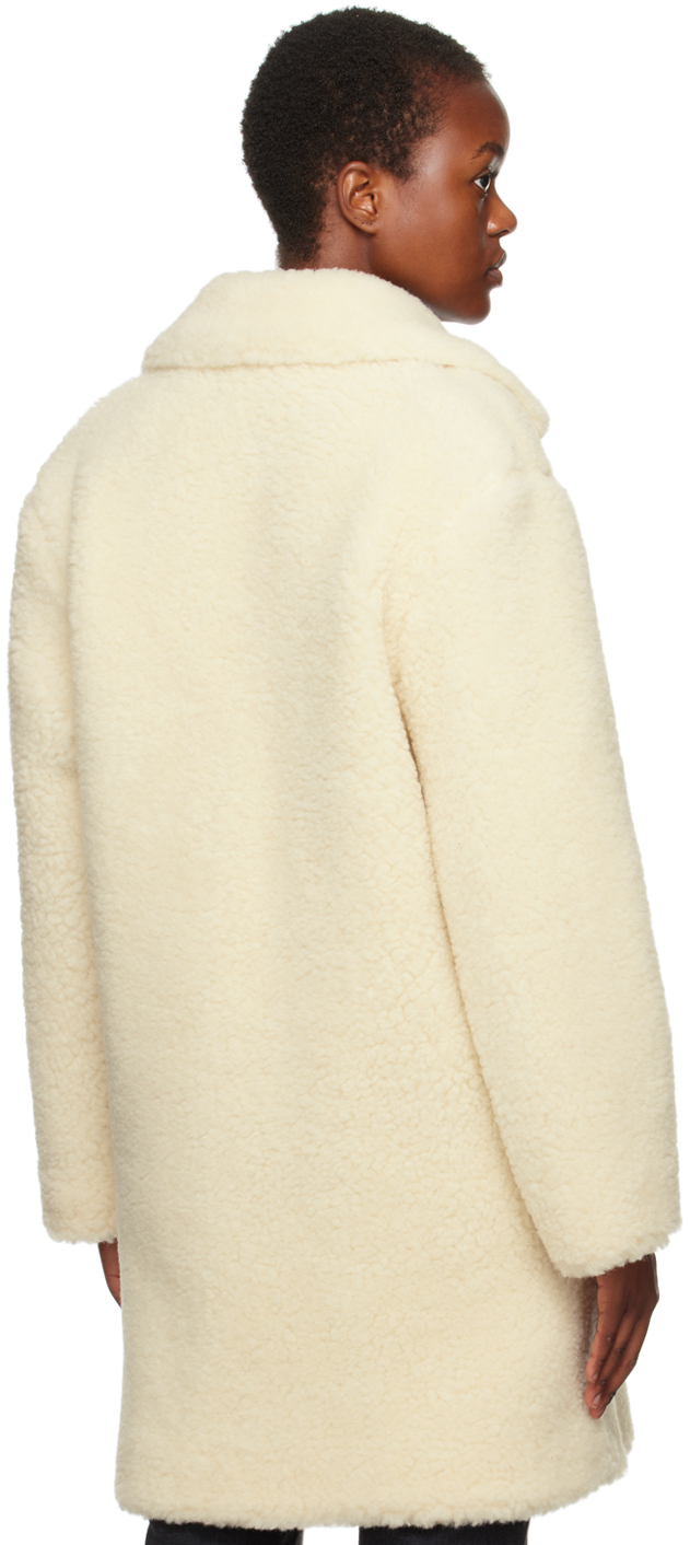 Apc White Nicolette Coat In Aad Ecru