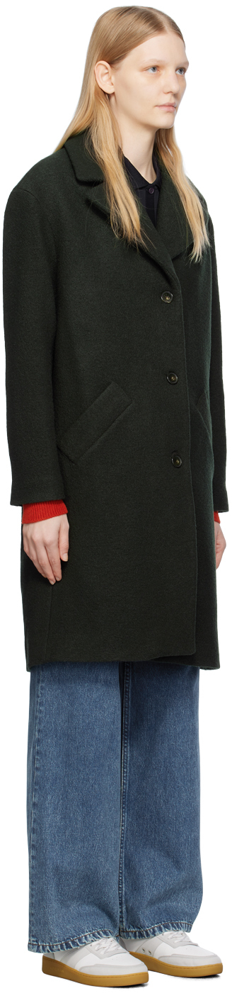 Apc Ninon Coat In Kaf Dark Green