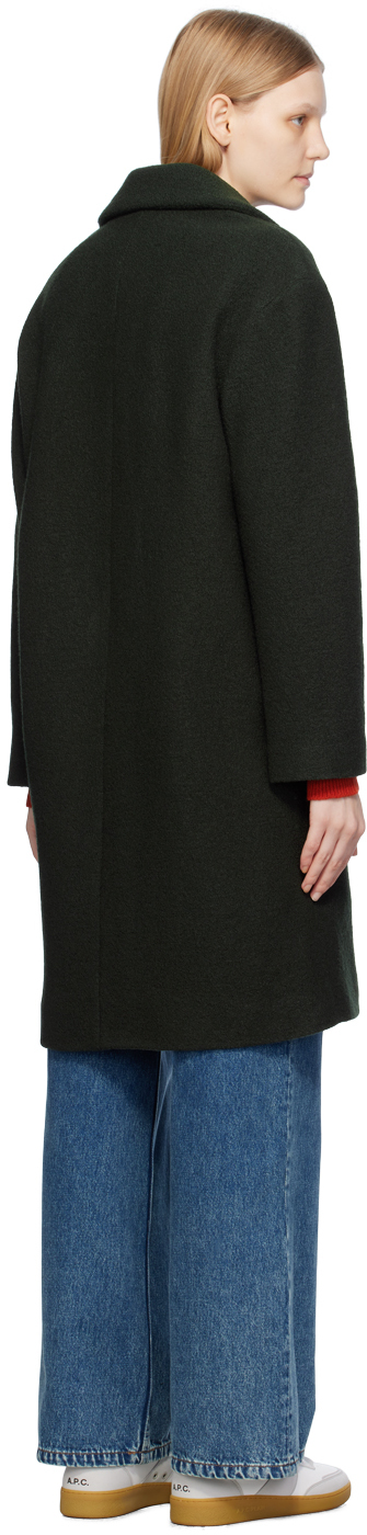 Apc Ninon Coat In Kaf Dark Green
