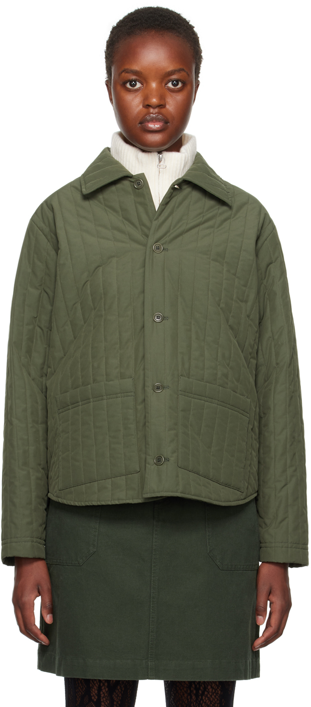 Apc Green Effie Jacket In Jac Military Khaki