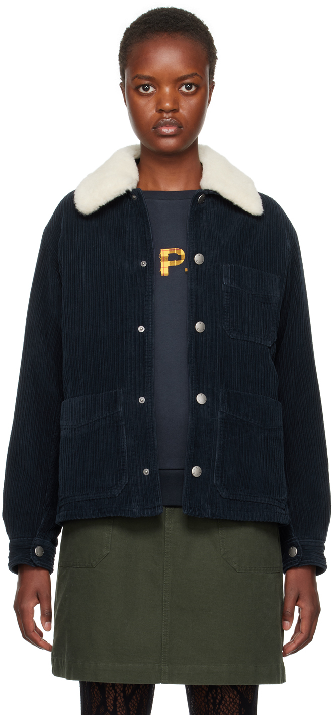 【関税込み】A.P.C. ネイビー Juliana ジャケット A.P.C.のネイビー Juliana ジャケットがセール中
