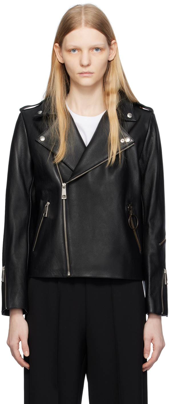 Shop Apc Black Jw Anderson Edition Leather Jacket In Lzz Black