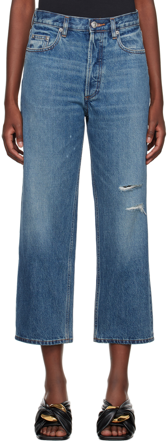 Shop Apc Blue Jw Anderson Edition Delave Jeans In Ial Washed Indigo