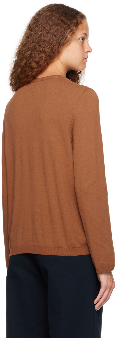 Apc Tan Embroidered Sweater In Noisette / Lilas