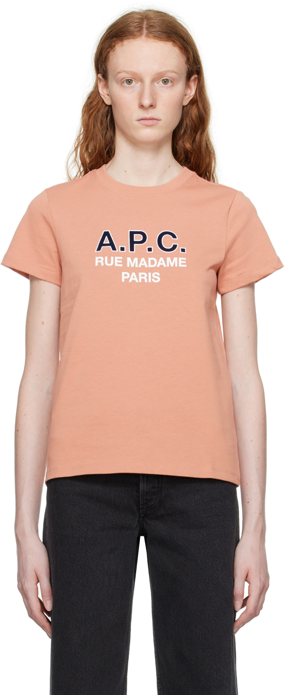 Shop Apc Pink Madame T-shirt In Fad Rose Poudre