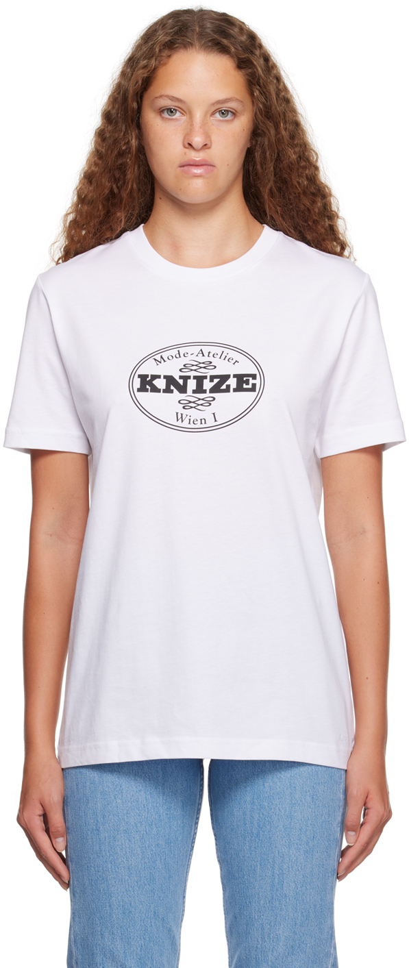 Shop Apc White 'knize' T-shirt In Aab White