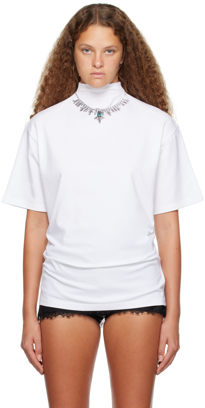 Shop Pushbutton White Emerald Necklace T-shirt