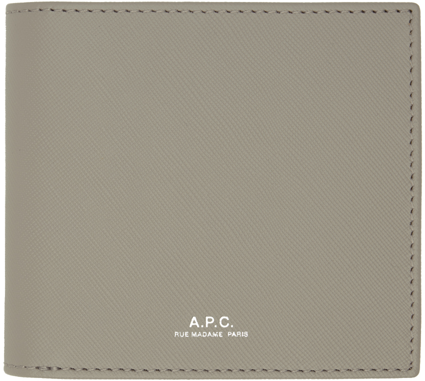 Portefeuille New London gris A.P.C. en solde