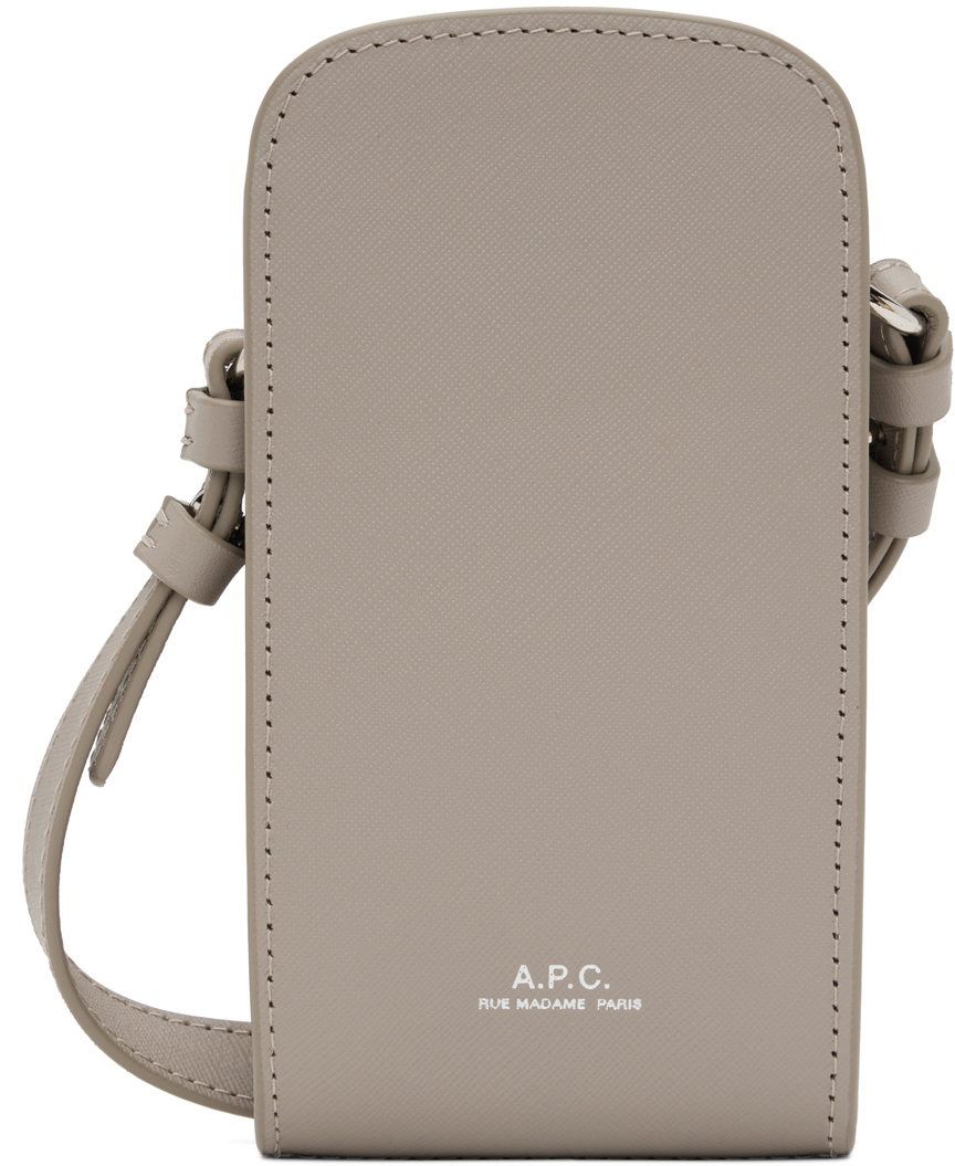 Apc Gray James Pouch Bag In Pearl Grey
