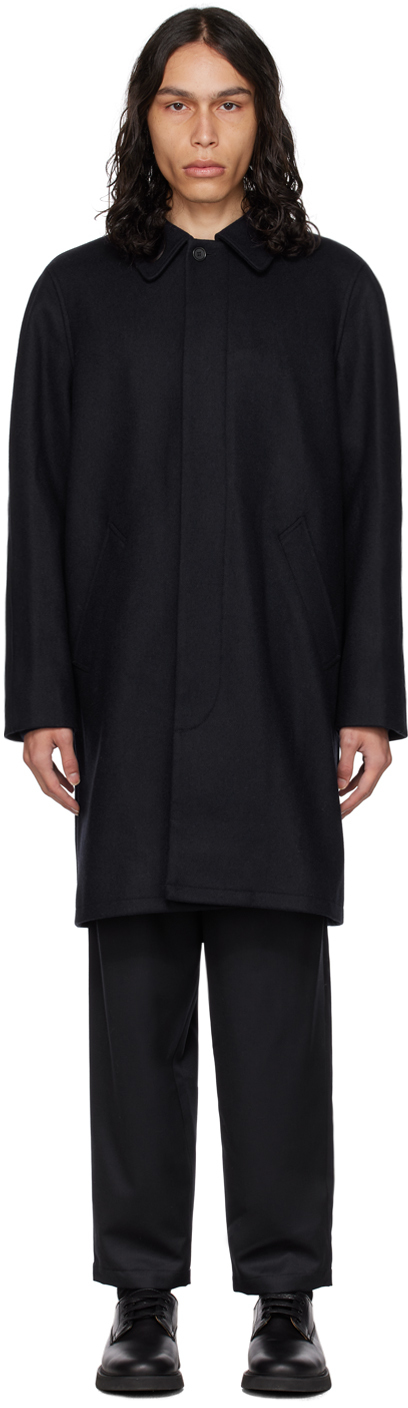 Apc Cotton-gabardine Trench Coat In Black