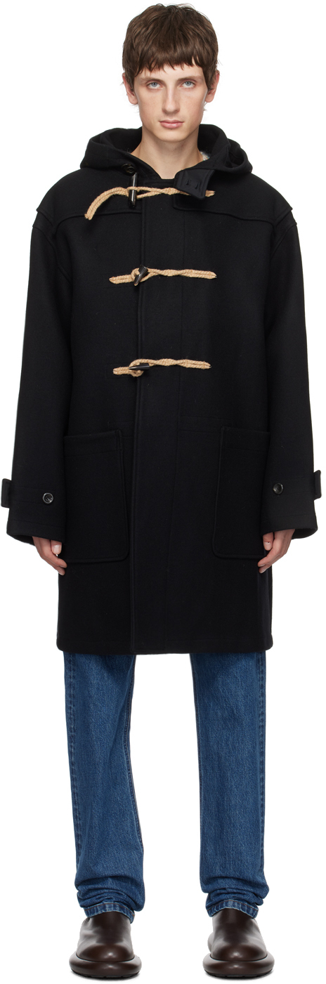 Shop Apc Black Jw Anderson Edition Colin Duffle Coat In Lzz Black