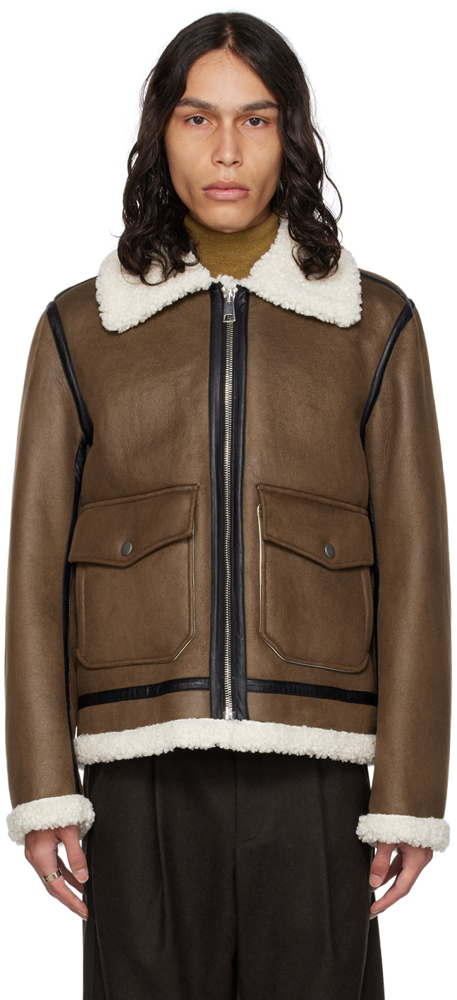 A.p.c. Brown Tommy Faux-shearling Jacket In Cac Icy Brown