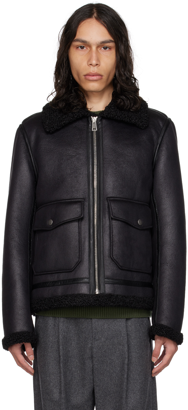Apc Black Tommy Faux-shearling Jacket In Lzz Black