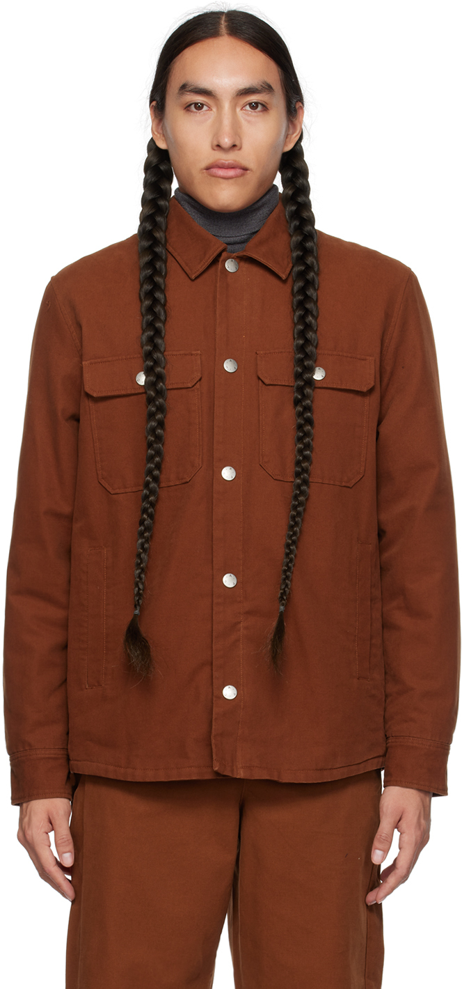 Shop Apc Orange Alex Jacket In Eaf Brick-red