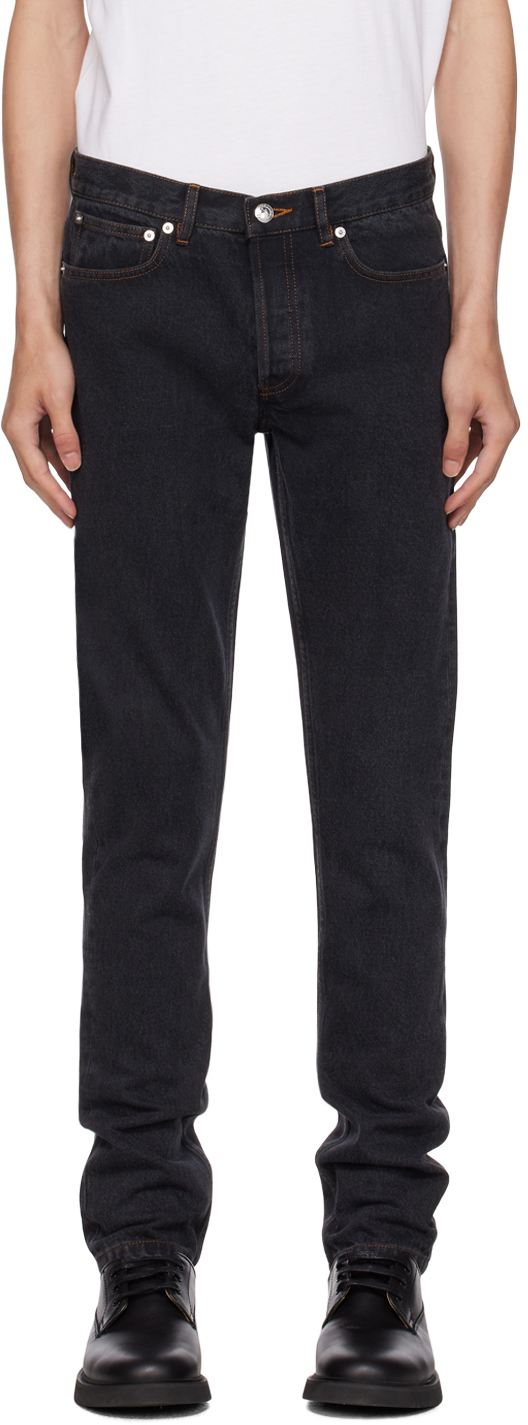 Apc Black Petit New Standard Jeans In Lze Noir Delave