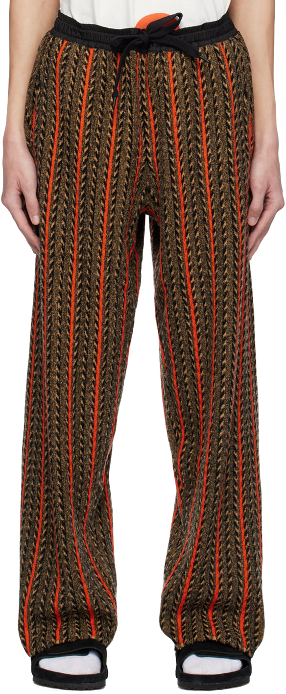 A Personal Note 73 Brown Striped Sweatpants | ModeSens