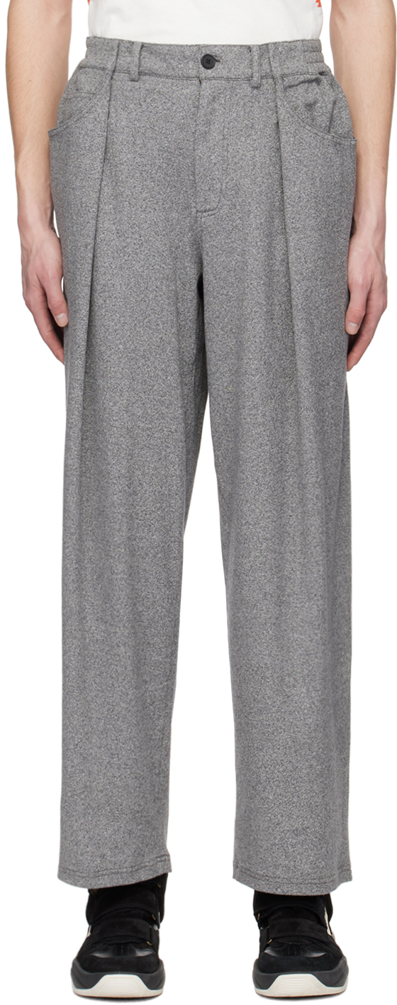 A Personal Note 73 Gray Rib Trousers In 081 Gray