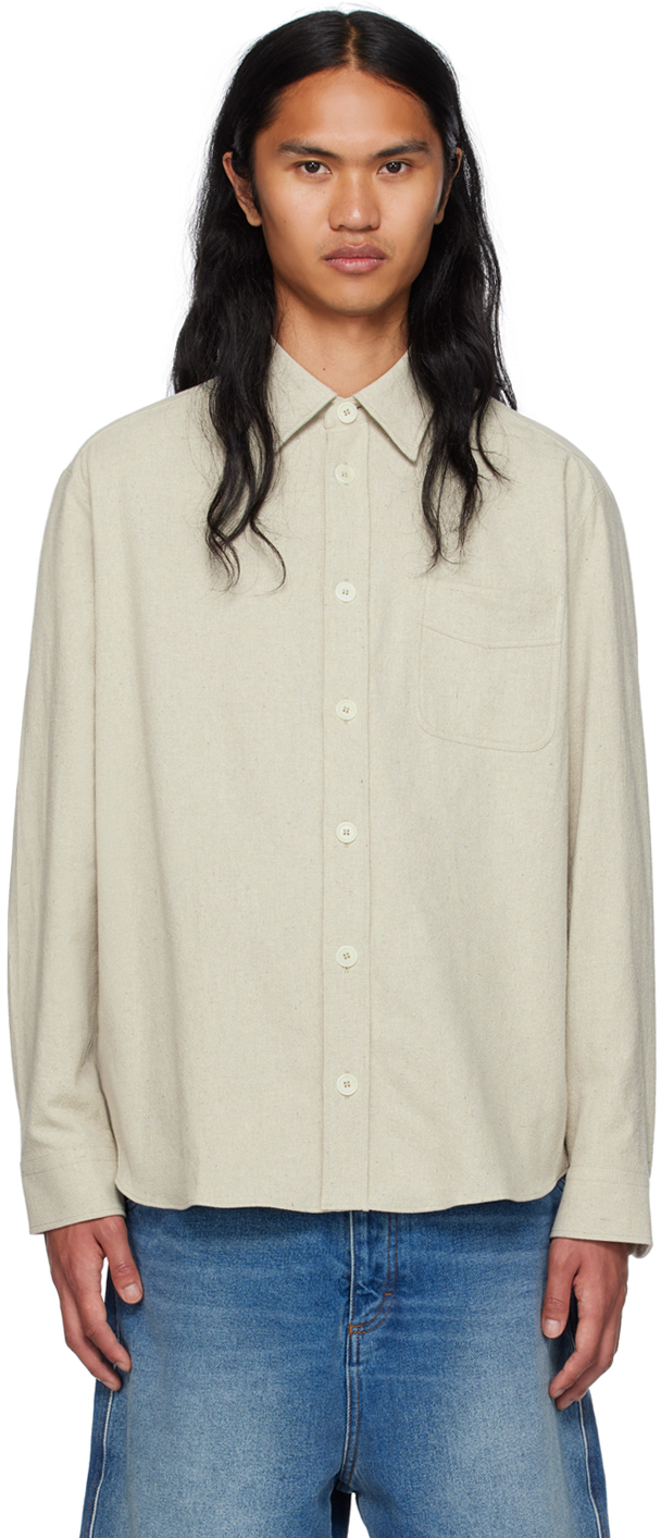 A. P.C. Beige Aston Shirt