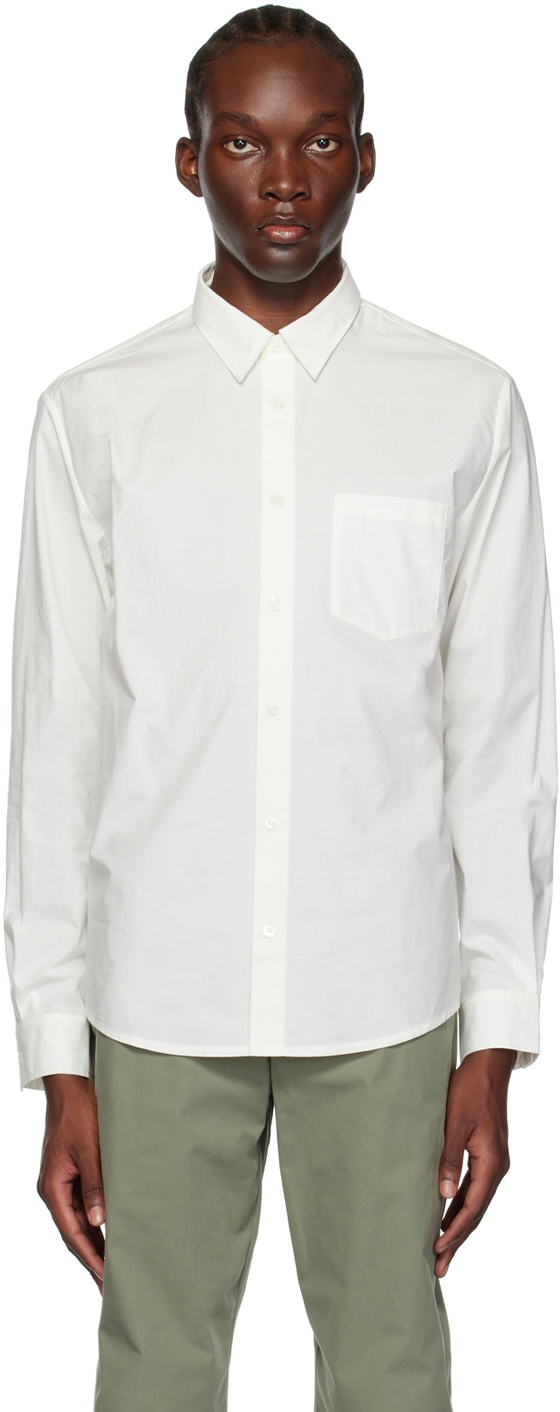 Apc Slim-fit Button-down Collar Cotton Oxford Shirt In White