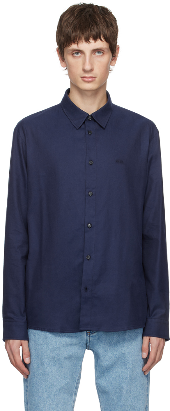 A.P.C.: Navy Vincent Shirt | SSENSE UK