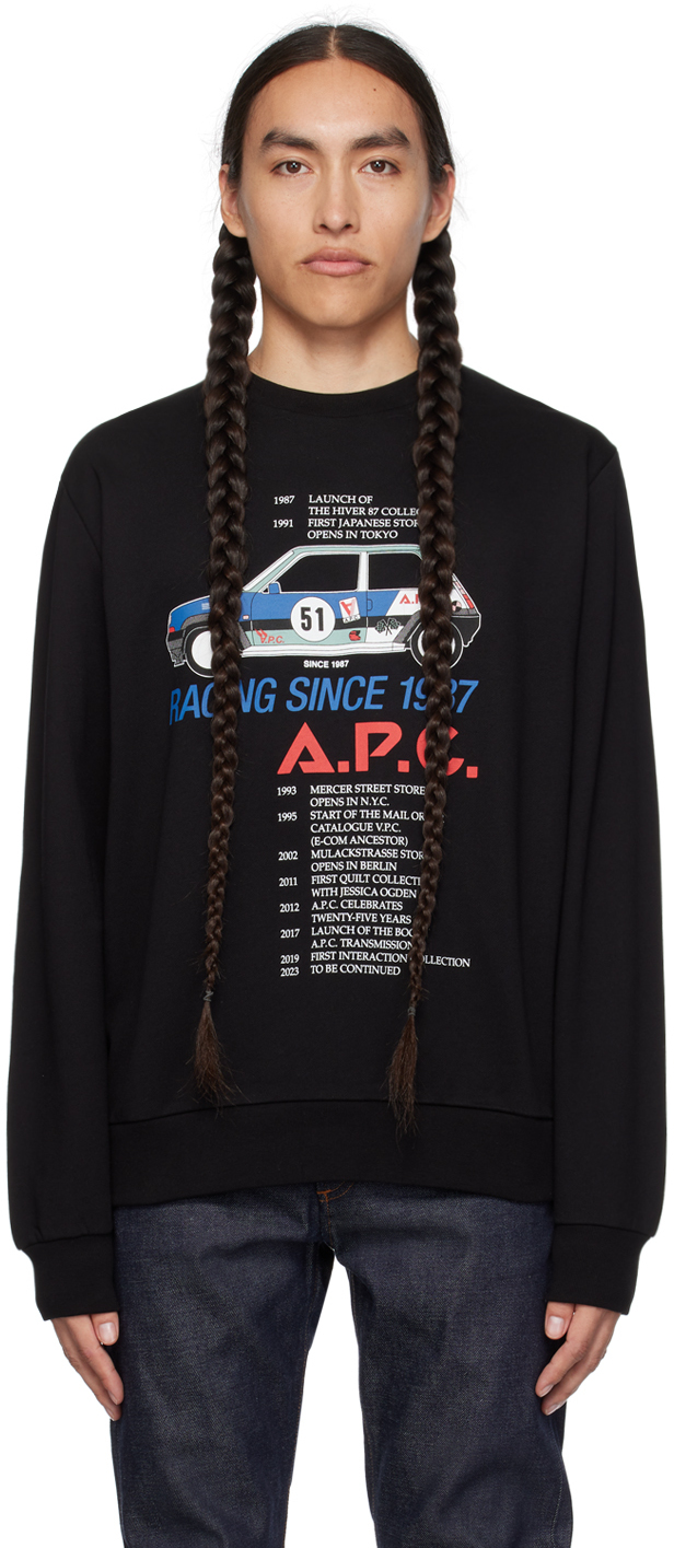 Shop Apc Black Mack Sweatshirt In Lzz Black