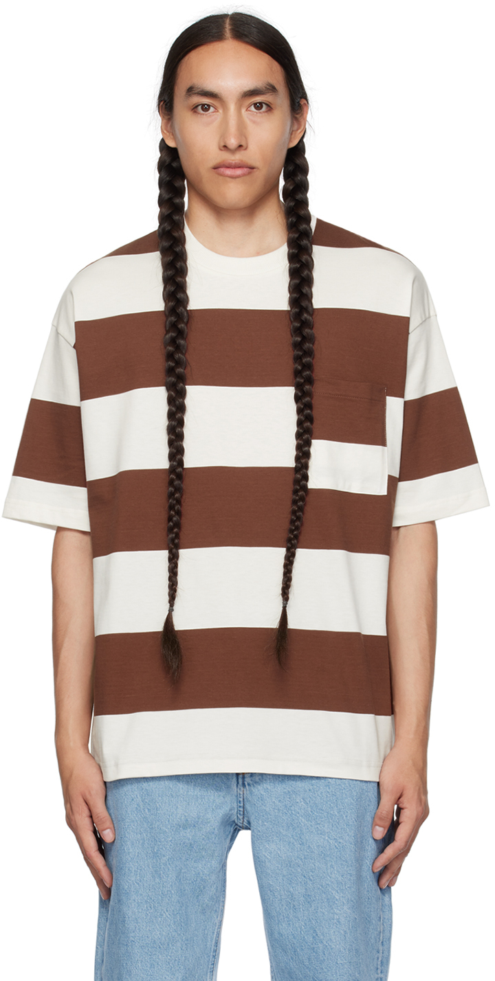 Shop Apc White & Brown Anthony T-shirt In Eah Whisky