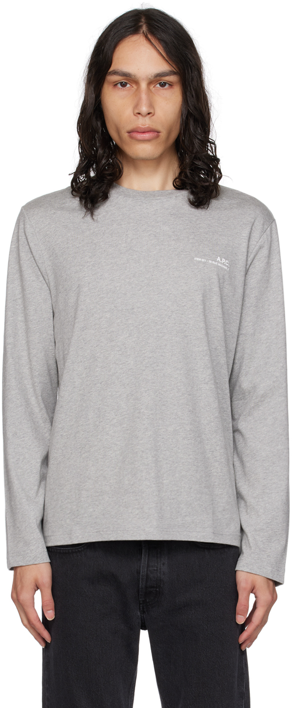 A.P.C.: Gray Item Long Sleeve T-Shirt | SSENSE Canada