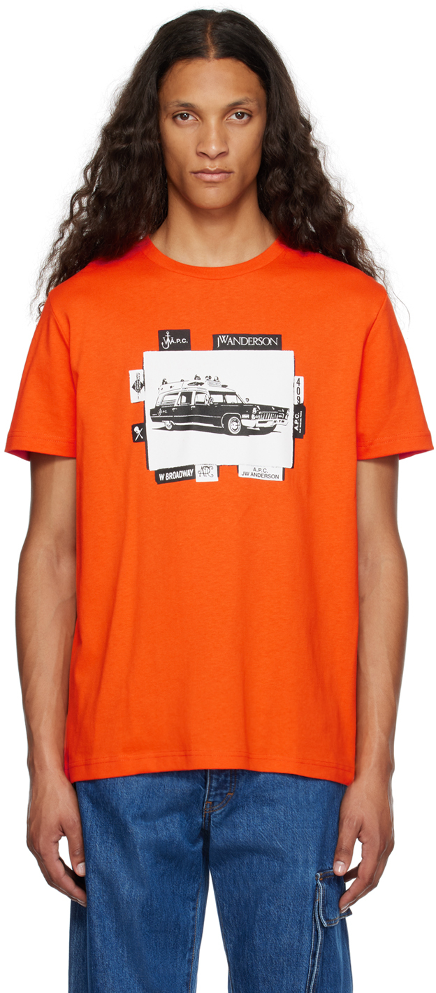 Shop Apc Orange Jw Anderson Edition T-shirt In Eaa Orange