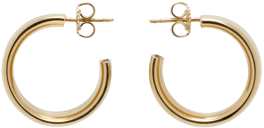Laura Lombardi Gold Mini Grazia Earrings In Brass