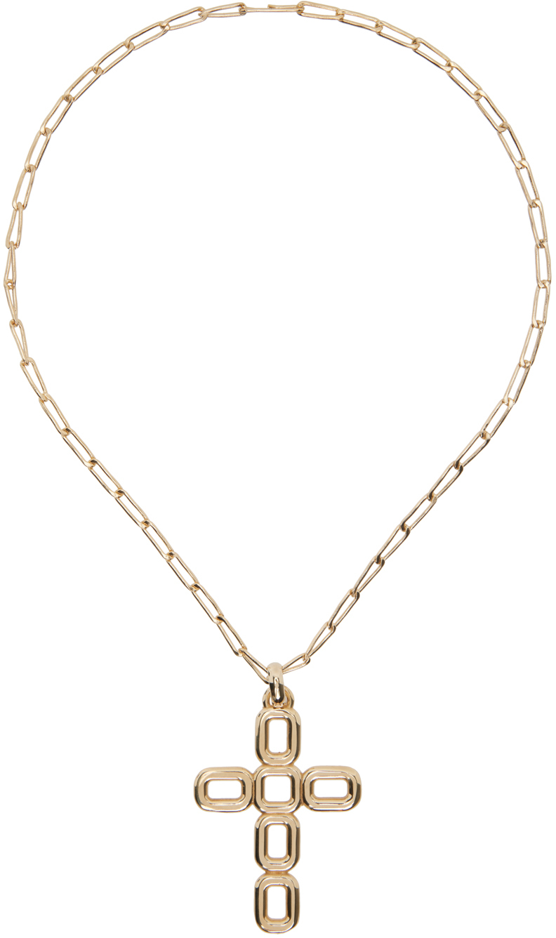 Laura Lombardi Gold Luciana Pendant Necklace In Brass