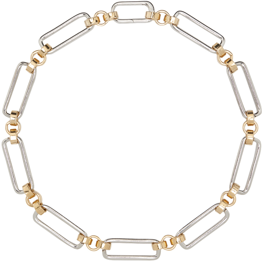 Silver & Gold Two Tone Stanza Necklace by Laura Lombardi on Sale