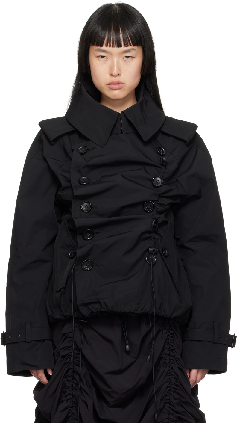 Junya Watanabe quilted hooded parka coat - Black