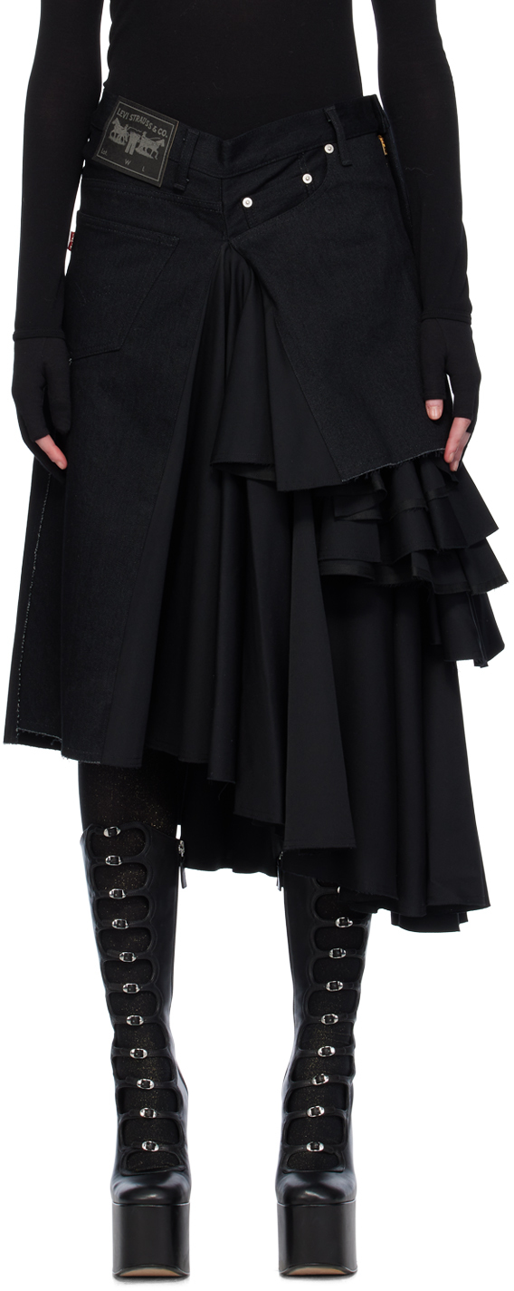 Junya Watanabe Black Levi's Edition Maxi Skirt In 1 Black