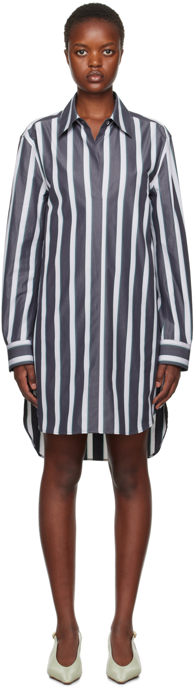 Lanvin Gray Striped Minidress