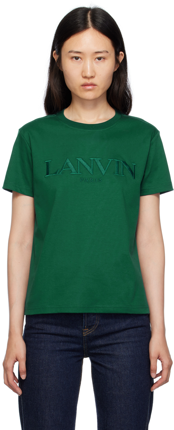 Lanvin Green Embroidered T-Shirt