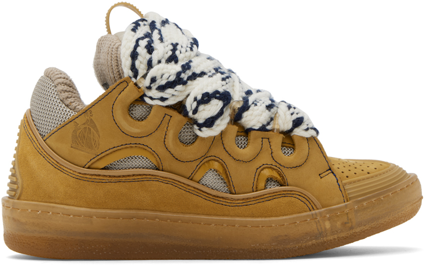Lanvin Tan Curb Sneakers In 841 Honey