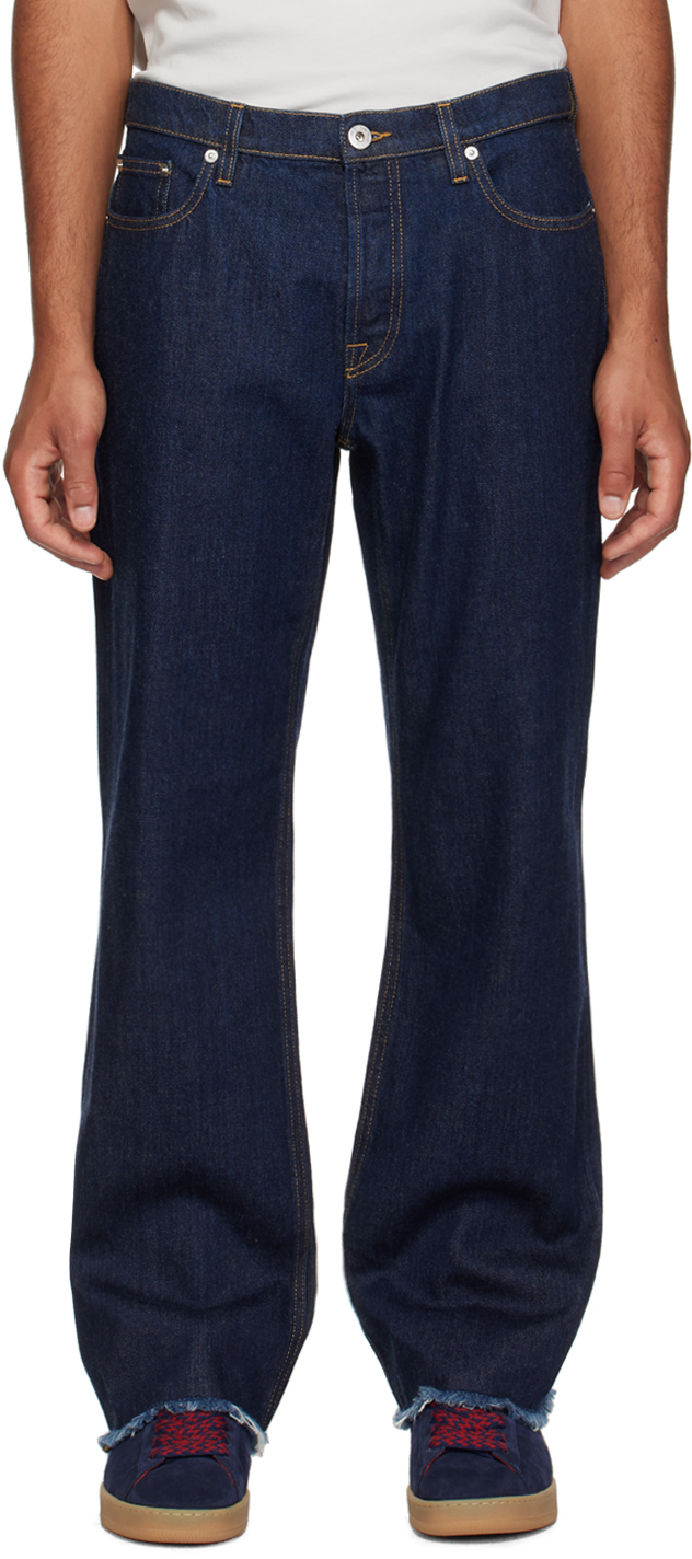 Lanvin Indigo Tailored Jeans In 29 Navy Blue