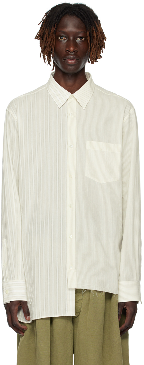 Shop Lanvin White Asymmetric Shirt In 002 Chalk
